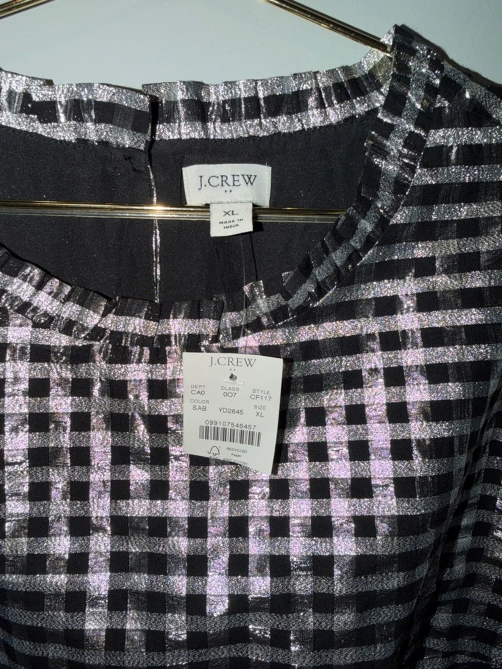 J.Crew short sleeve blouse Silvery